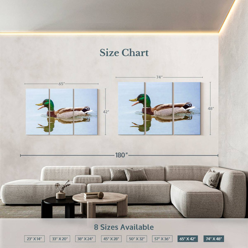 Brampt Floating Mallard Duck, 42" H x 65" W