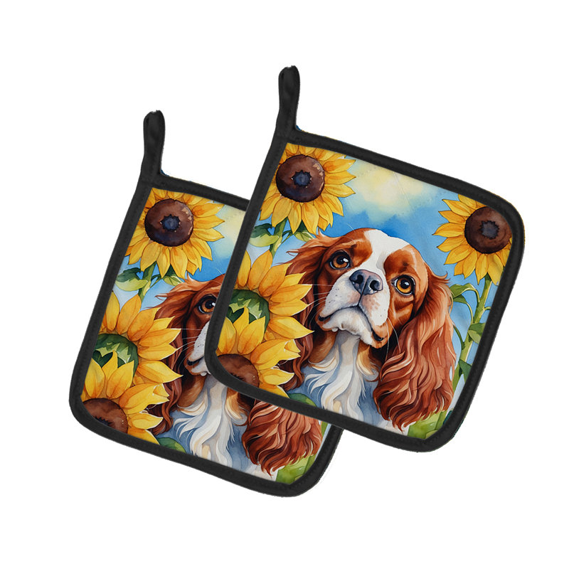 Ensemble de poignées en polyester Caroline's Treasures In Sunflowers