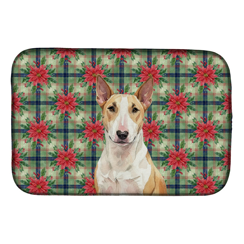 Tapis de séchage fauve et blanc Bull Terrier, Fauve / blanc 