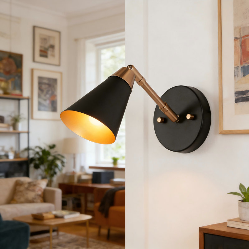 Dalisia 1-Light Dimmable Iron Armed Sconce