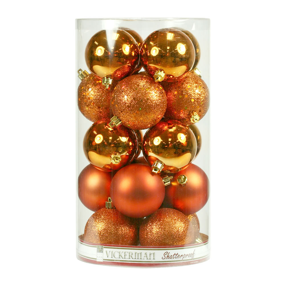 The Holiday Aisle® 6" Shatterproof Bauble, Burnish Orange, 2.75"