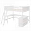Lit mezzanine double en bois avec bureau Tablettes - blanc, aucun sommier requis pour les chambres compactes-1637975573