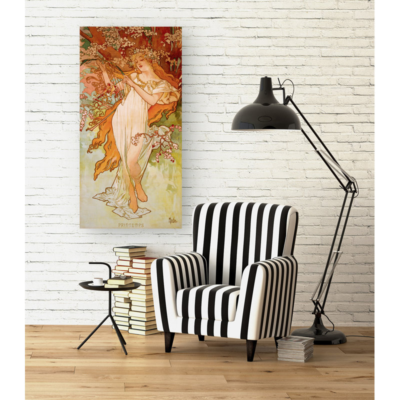 Spring by Alphonse Mucha - Wrapped Canvas Painting, 70cm H x 35cm W x 4cm D
