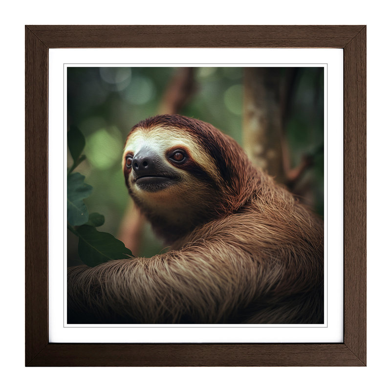 Sloth - Framed Print, Walnut