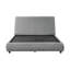 Grand lit moderne en placage de bois avec revêtement en chenille, plateforme ultra-basse pour les chambres élégantes (matelas non inclus)