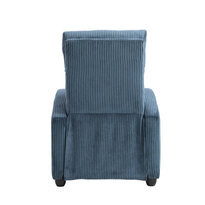 Modern Push Back Recliner Chair Soft Corduroy Upholstery Comfort Solid Wood Living Room Furniture 1pc