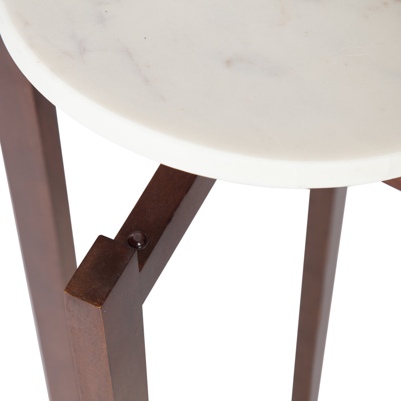 Table de bout en marbre Oakdale, Noyer brun, L 12 po x H 24 po