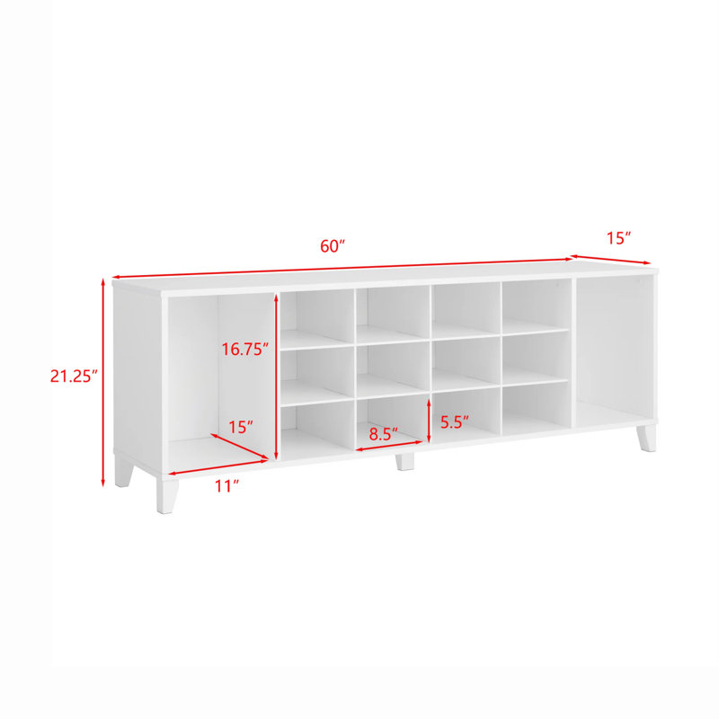 14 Pair Shoe Storage Bench