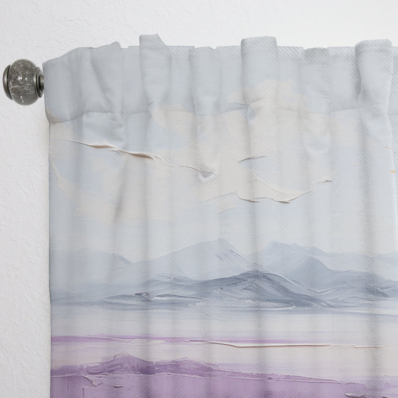 Alsafi - Purple And Gold Mountain Landscape II - Modern Curtain - Velvet Room Darkening - 1 panel, 52" W x 90" L