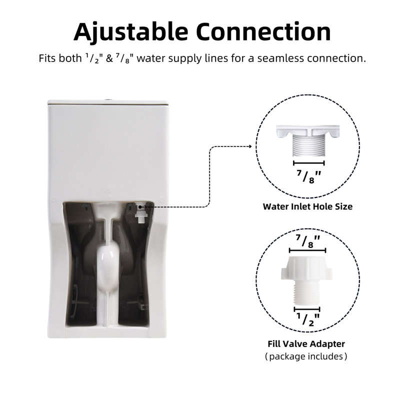 Los Flexi Compact One-Piece Toilet, 17" ADA Comfort Height, Swirl Dual Flush 1.0/1.28 GPF, Modern Design, Soft-Close Seat, 12-Inch Rough-In