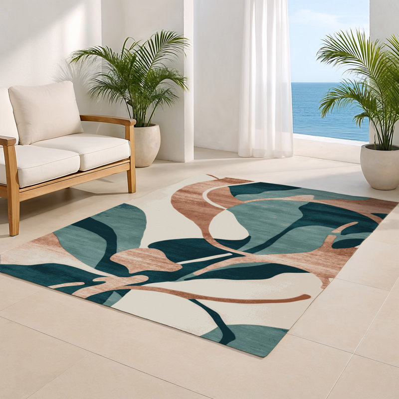 Watercolor Gray Indoor and Outdoor Area Rug, Rectangle 8' x 10'