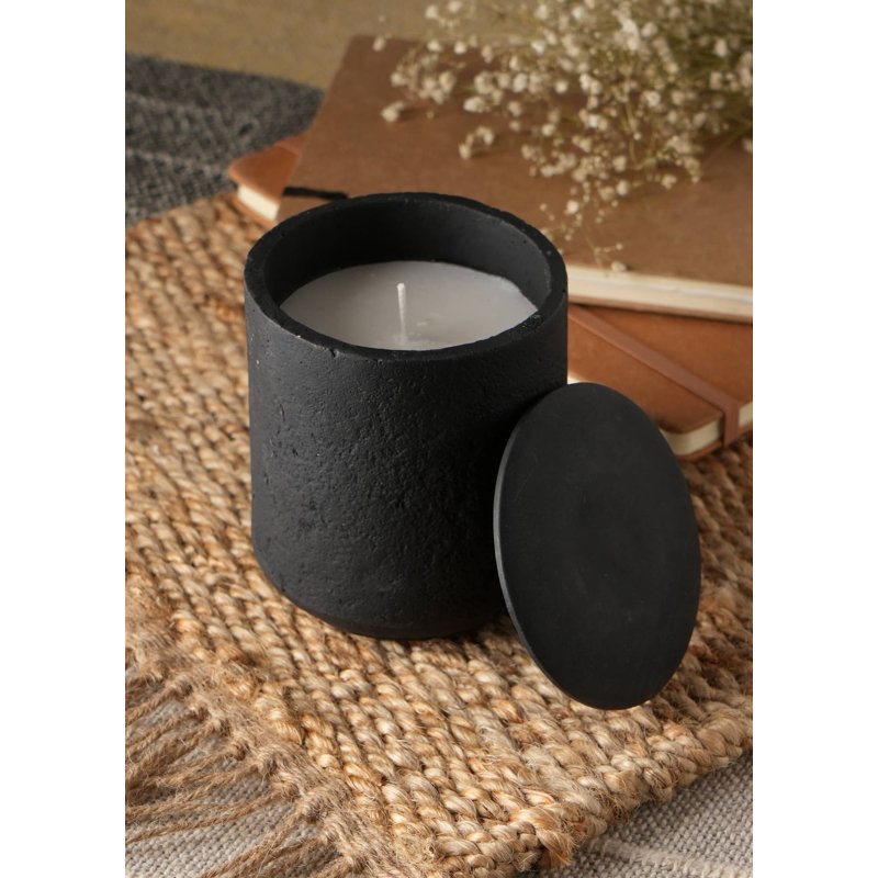 Bougie en pot | Bougie avec couvercle en bois Ecomix | Bougie parfumée à la vanille et à la lavande | 7 oz
