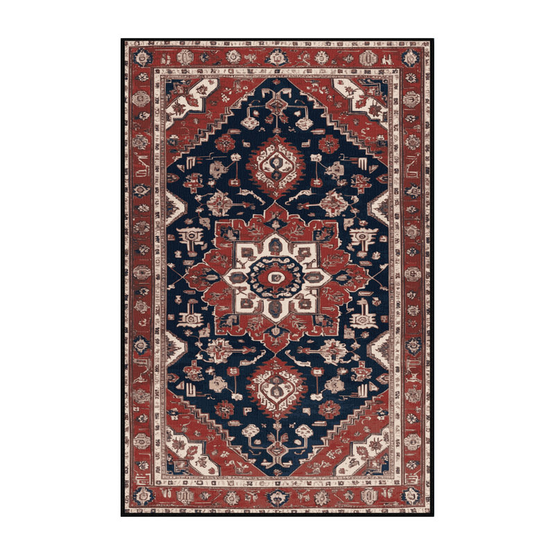 Tapis brun turc lavable à la machine, Rectangulaire 7 pi x 10 pi