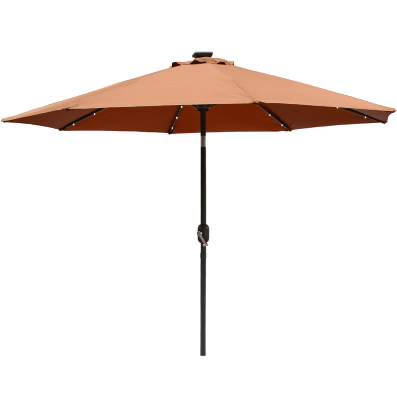 Antibes 2.7m Traditional Parasol with Lights, Coffee