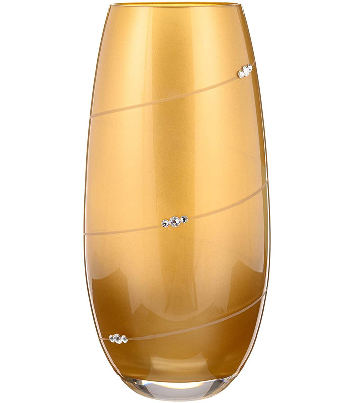 Crystal Table Vase, Gold