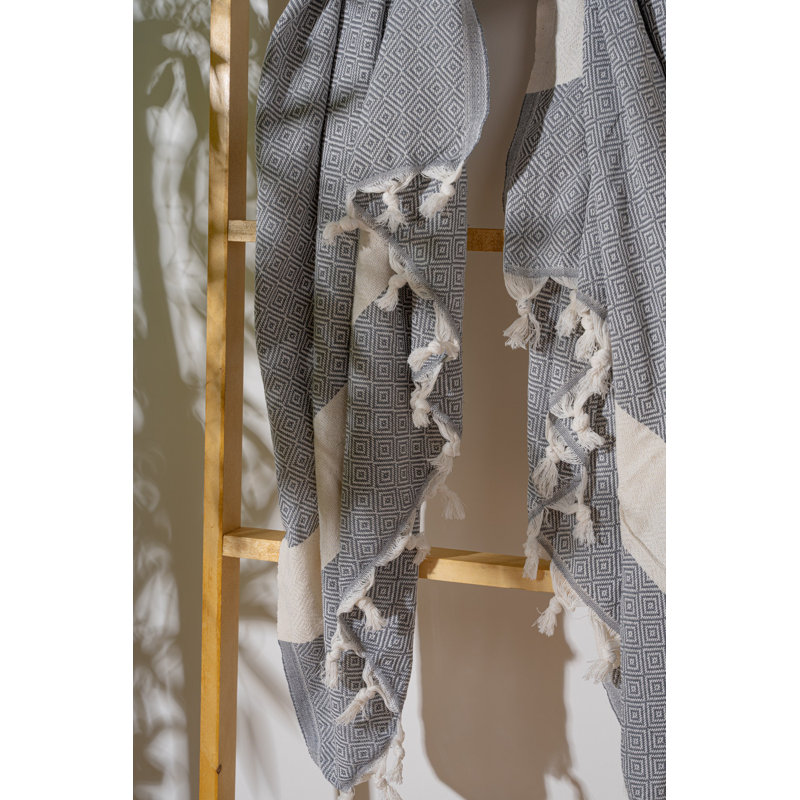 Luxueuse serviette de plage 100% coton Fouta, 39,4 po x 70,9 po | Doux et léger, 7,9 oz / pied carré | Idéal pour la plage, la piscine et le spa | Séchage rapide, entretien facile - lavage délicat à 104 ° F, séchage par culbutage à basse température