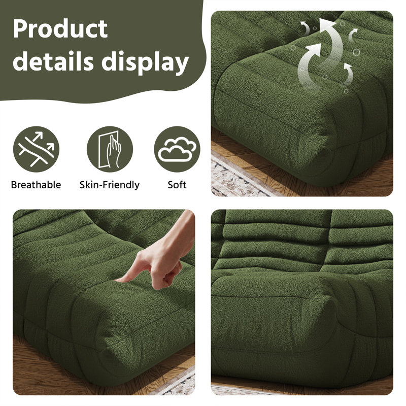 Armless 2-Seat Togo Two Seater Large Sofa