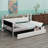 Upholstered Daybed with Storage Footstool, Shelves, Drawers, USB Charging & LED Light-998414785