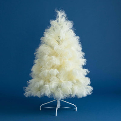Home Imports Emporium Artificial Off-White Pampas Grass Christmas Tree 4ft Holiday Décor