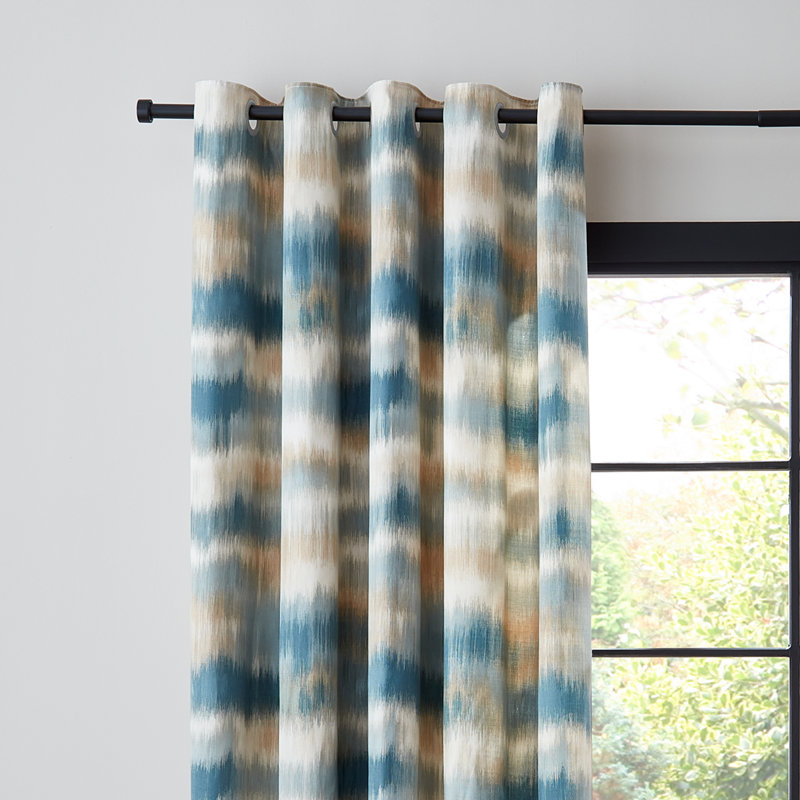 Ombre Texture Thermal Eyelet Curtains, Blue, 117cm Width x 137cm Drop