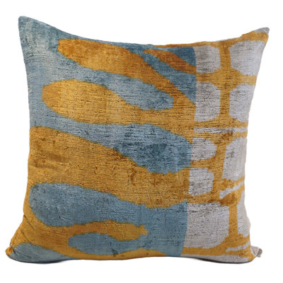 Melbourne Ikat Silk Velvet Euro Pillow Cover And Insert