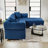 Joannette Polyester Blend Tufted Sofa & Chaise Sectional with Nailhead Trim -647190598