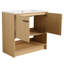 Meuble-lavabo autoportant de 36 po avec lavabo en céramique, base en contreplaqué, 2 portes à fermeture douce, meuble-lavabo de conception moderne, lavabo inclus, corps, facile