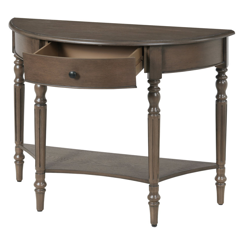 Console avec tiroir et tablette inférieure, Walnut