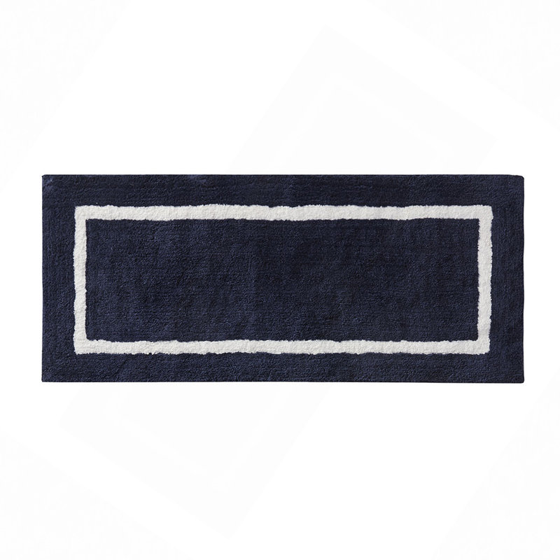 Reversible High Pile Tufted Microfiber Bath Rug, Single - 60" L x 24" W, Black
