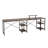L-Shape Industrial Desk With Storage Shelves, Walnut