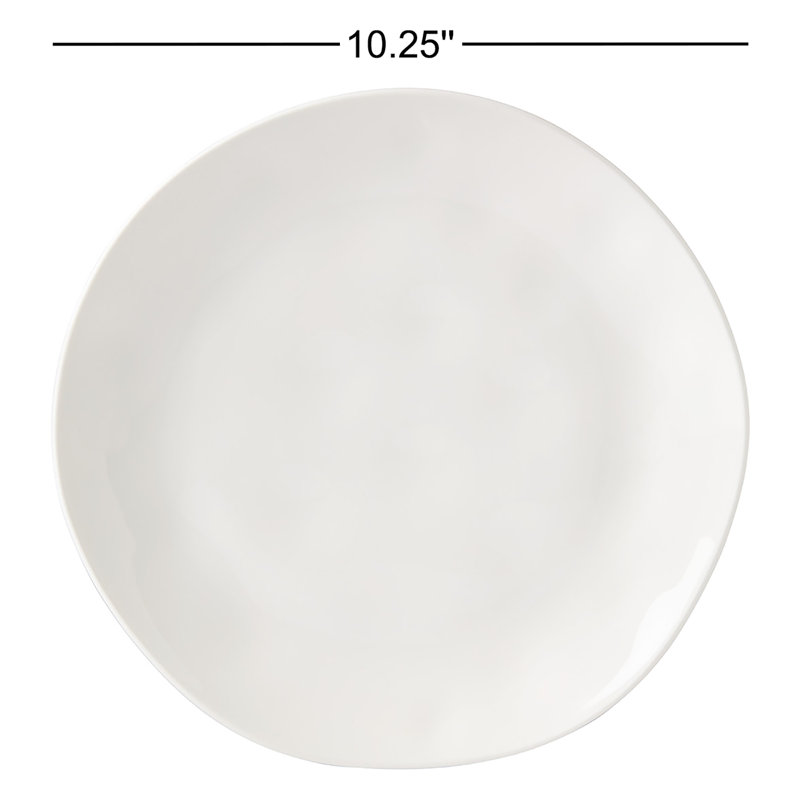Bay Colors Blue Bay Colors 4Pc Dinner Plates, White