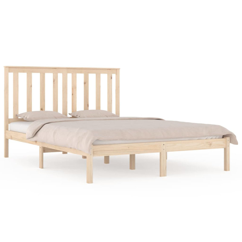 Bed Frame Solid Wood, natural, Double (4'6)