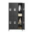 Casiers en métal 72 po avec 6 portes, armoire de rangement à réglages multiples, casiers de porte de couleur noire, unité spacieuse tout usage, bureau de gym à domicile idéal,