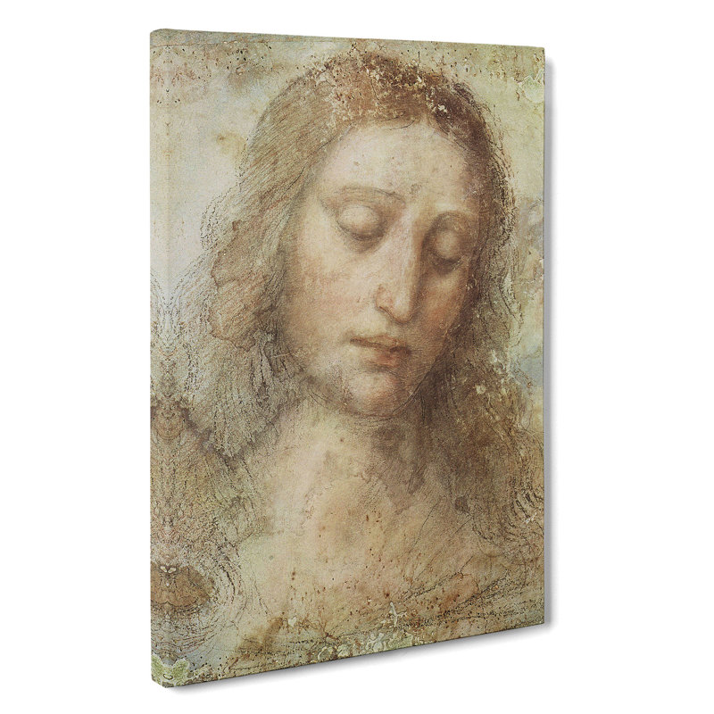 Head of Christ by Leonardo Da Vinci - Wrapped Canvas Painting, 50cm H x 35cm W x 3cm D