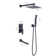 1-Spray Patterns 9.8 In. Dual Fixed And Handheld Shower Head With Bathtub Faucet 1.8 GPM In Matte Black