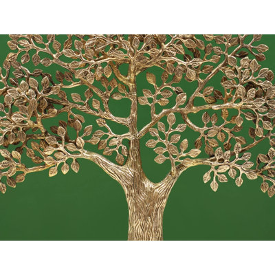 Sculpture 19 po arbre de vie en laiton fait à la main avec support