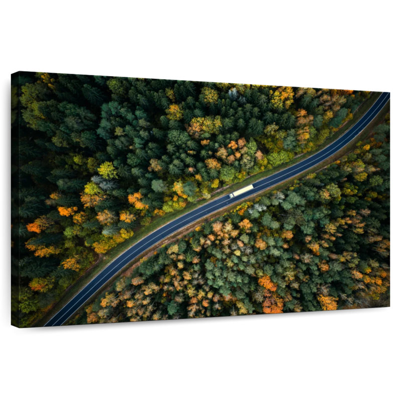 Harnek Truck On Forest Road, 16" H x 24" W