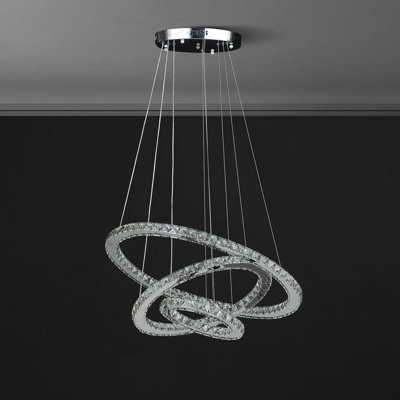 Lustre à télécommande moderne en cristal inoxydable