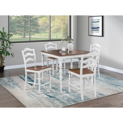  Fleet 5-piece White And Oak Counter Height Dining Set