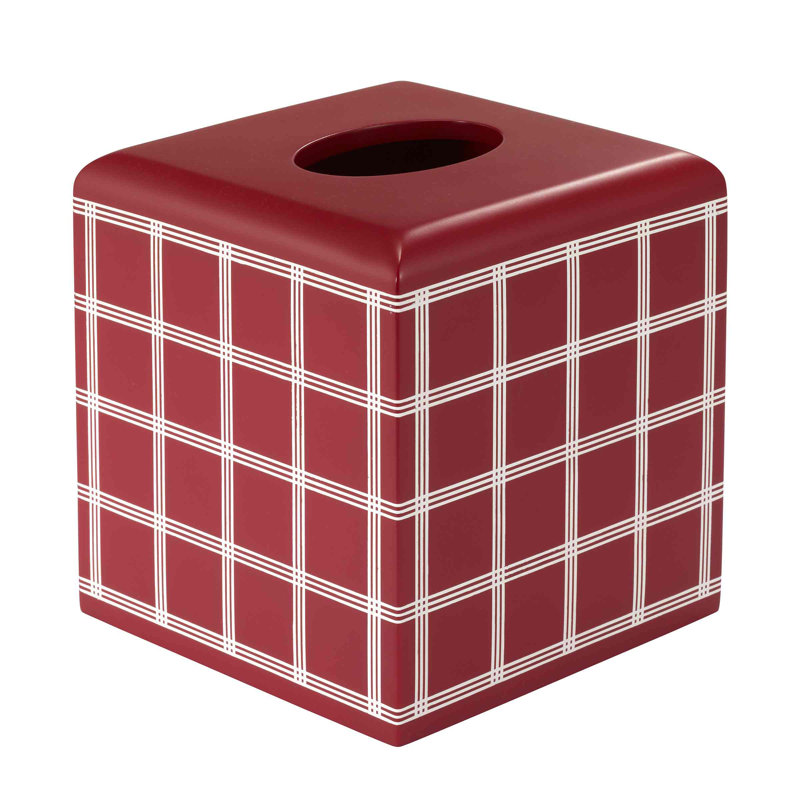 Red and White Plaid Resin Nordic Tissue Cover