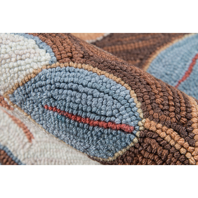 Tapis brun crocheté à la main Marmolejo, Rectangle 3 pi 6 po x 5 pi 6 po