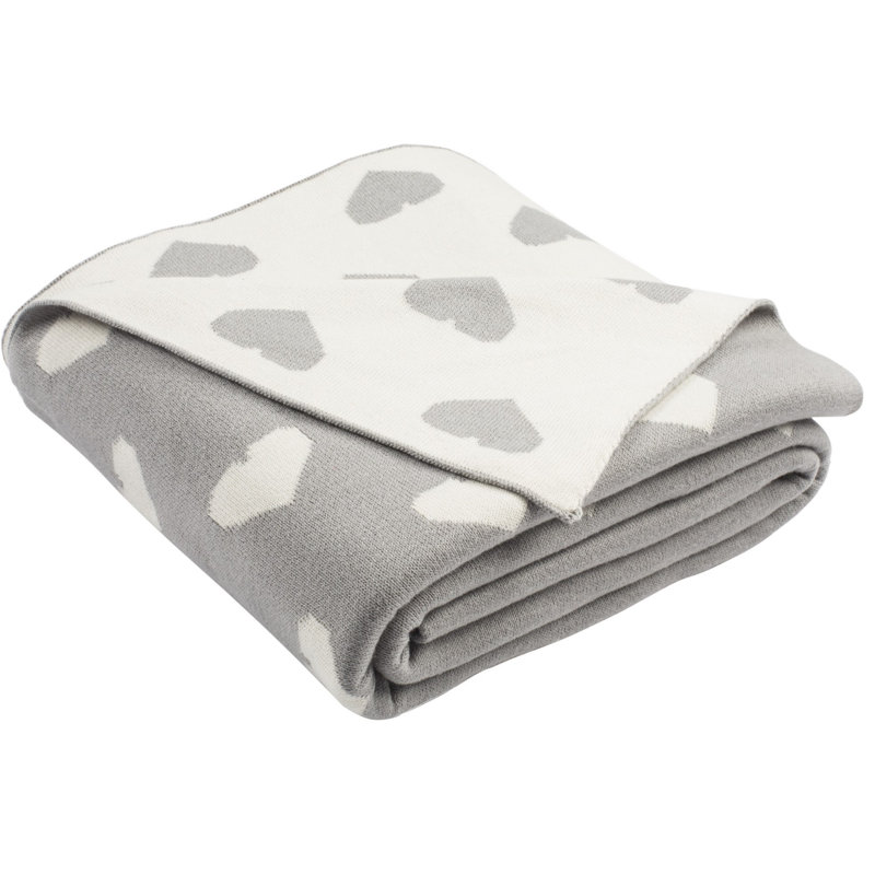 Cozy Contemporary Cotton Knit Throw - Beige/Gray Reversible - 50" x 60"