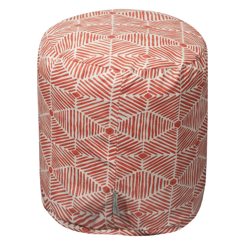 Ashby Upholstered Pouf, Salmon