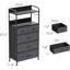 Commode 5 tiroirs, commode haute, cadre robuste, plateau en bois, organisateur de commode pour chambre à coucher, salon-1218406482