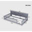 Lit en bois simple TG avec armoires de rangement et ports USB, gris, conception compacte pour les chambres modernes