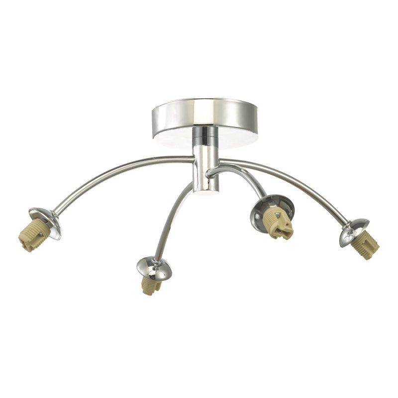 IZZY 4LT SEMI FLUSH PAINTED FRAME ONLY, Polished Chrome