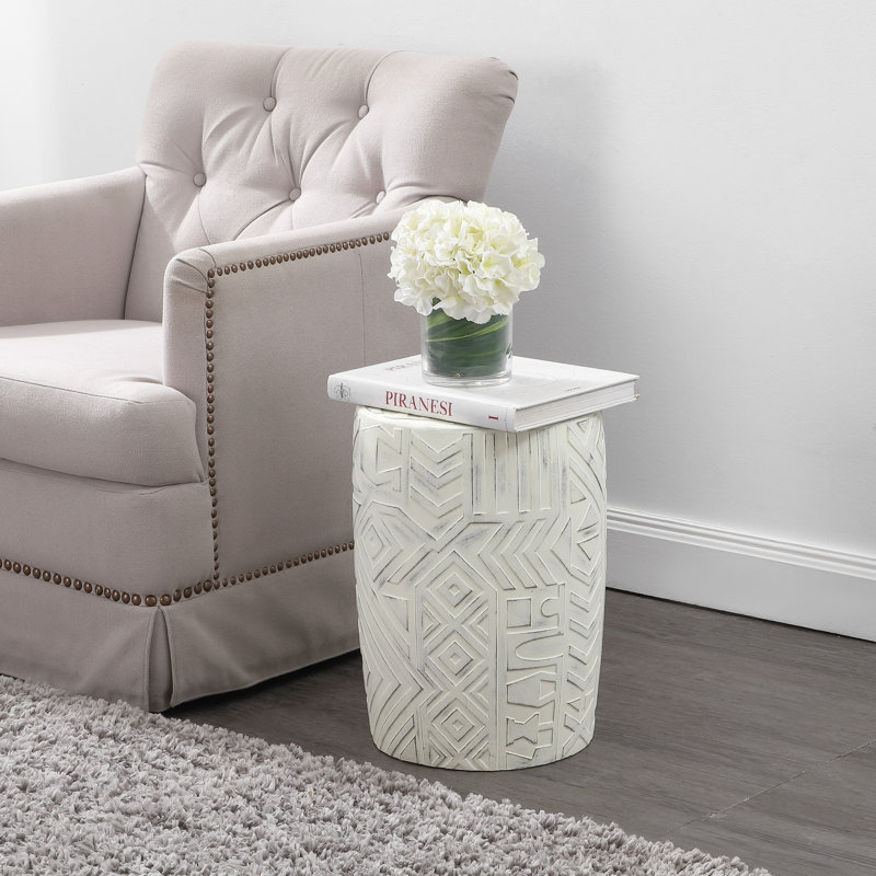 Tabouret de jardin 17,75 po Rafi, Crème, crème