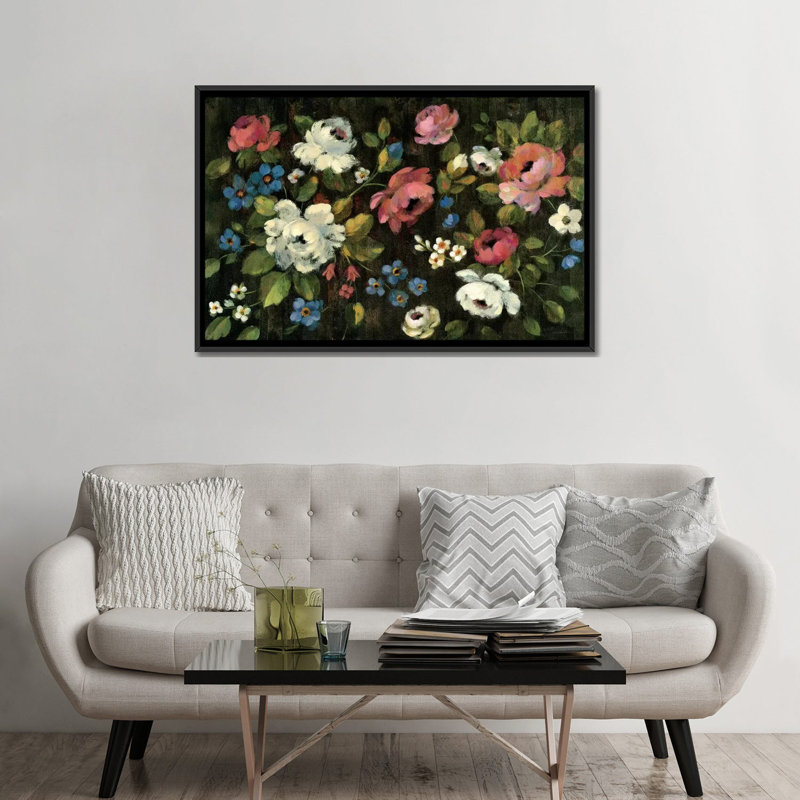 « expressiving on black », reproduction d’art sur toile, H 18 po x l 26 po x P 1,5 po, Toile avec cadre noir, Pas de tapis