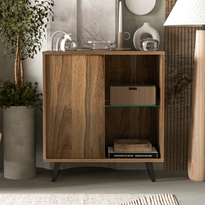 Khyli Accent Cabinet, Walnut, 36" H x 36" W x 17.5" D