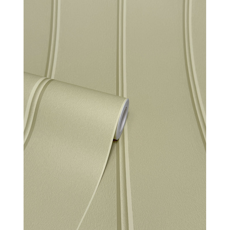 Imitation Group Painted Wood Panel Wallpaper, Light Moss Green